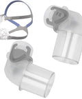 Replacement Mirage FX Elbow Connector Kit For Lightweight Nasal Masks, Durable Plastic, 2 Pack translucent elbow connectors