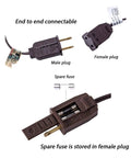 Connectors and fuse for Outdoor String Lights 20Ft With 22 Edison Bulbs E17 Base Vintage Warm White, connectable up to four strings.