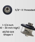 One And A Quarter Inch Full Bullnose Diamond Profile Wheel For Hand Grindin And Polishin Granite Marble And Concrete Shape V