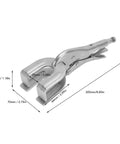 Aumotop Heavy Duty U Shaped Welding Clamp Pliers Made From Premium Steel For Precision Metalworking And Automotive Maintenance Plus Locking Jaws, silver and measuring 225mm in length.