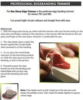 Instructions for Single Side Edge Banding Trimmer for wood edgebanding use with images on technique and blade maintenance.