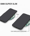 Mint Green Watercolor Daisy Wireless Charger Pad With 10W Fast Charging Portable Qi Charger Pad for iPhone and Android, slim design.