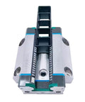 Single Slider Block R18536312X, compact slide unit and sealed ball bearing, precision guide compatible, low friction, front view