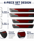 Ford Edge 2021 2024 Sport Door Sill Guards 4 Piece Glossy Peel And Stick design with red finish and textured ends