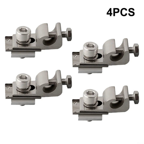 Heavy-Duty Solar Panel Mounting Bracket Clamps With Nickel-Plated Aluminum Grounding Lugs And Fasteners, Pre-Assembled, 4-Pack