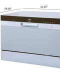 Sleek Compact Countertop Dishwasher With Delay Start And Seven Wash Cycles Portable Kitchen Essential featuring stainless steel interior.
