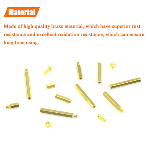 Brass M2 Spacers And Screws Kit 322 Piece Set With 10 Sizes Of Female To Female Hex Standoffs M2x5mm Screws for PCBs