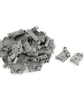 End Stopper Mounting Clips For 35mm DIN Rail Terminal Blocks, 50 Pack White Plastic And Metal Construction, Model EW 35