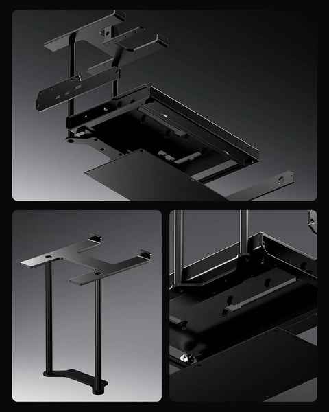 Slick External Gpu Enclosure Featuring OcUlink Dock for Hella Fast Pcie 4.0 X4 Graphics Cards and Super Easy Setup for Atx or Sfx Power Supplies Badass Egpu Station black metal frame with bracket mounting options.