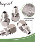Horiznext 304 stainless steel compression couplers, 1/4 in OD to 1/4 in NPT male, 2 pcs