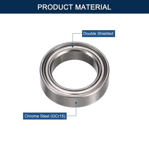 6700ZZ deep groove ball bearing, 10x15x4 mm, double shielded chrome steel (GCr15)