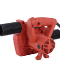 Heavy Duty 1600W Dual Purpose Blower Vacuum With Killer Suction For Dust Collection And Easy Yard Sweep Up Tasks Diy Chores Or Garage Cleanup Projects For Shop Pros shown from the side, highlighting the red body and black hose.