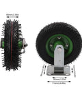 Heavy Duty 8 Inch Pneumatic Wheel Tires Offering Smooth As Butter Rolling Swivel And Rigid Casters For Garden Cart Furniture Movers No Sweat Moving Non Marking Rubber Wheels With Superior Floor Protection, side view with measurements.