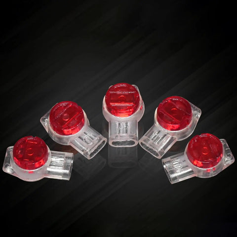 Grab This 100 Pc Data Phone Wire Butt Kit With Y Type 3 Port Connectors For Super Fast Crimping On Telephone And Data Cables Perfect For Gadget Geeks transparent red Y-type wire butt connectors for 0.40-0.90 mm phone and data cables