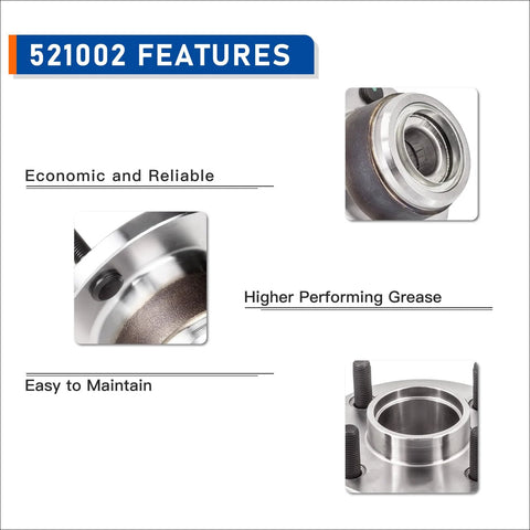 Pair Rear Wheel Hub And Bearing Assembly For Ford Focus 2001 To 2009 With Rear Disc Brakes Budget-Friendly OE Quality Replacement