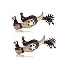 Antique Brown Western Style Horse Spurs 1 Pair With Hand Carved Decoration For Boots Men And Women Cowboy Boots Equestrian