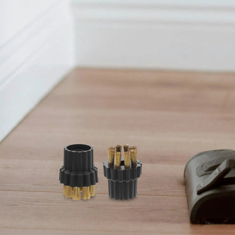 Slick Hardworking 6 Pack Steam Cleaner Brush Head Replacements Featuring Durable Plastic And Copper Build For Quick Swap Commercial Floor Mop Parts That Crush Grime With Zero Sweat on wooden floor.