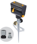 MiniMax Turbo Oscillating Sprinkler On Step Spike With Quick Connect Bundle for full coverage up to 4000 sq ft in yellow