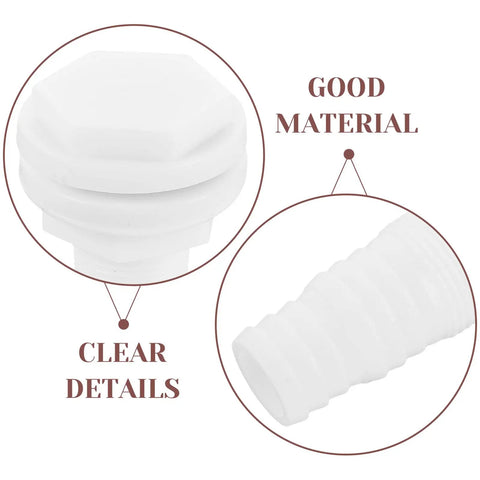 Marine Thru Hull Drain Outlet For Boats And Yachts With Straight Air Vent Garboard Drain For Bilge And Cooling System No Fuss Easy Clean Deck Drain Fittings Built For Fast Water Evacuation And Simple Maintenance On Your Boat with zoom on hexagonal plug top and threaded pipe detail