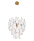 Fresh Legacy Brass 18 Inch 5 Light Pendant With Hand Formed Glass Shades brings clean transitional style with amber glass shells.