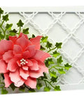 3D Floral Background Frame Cutting Dies Set For Scrapbooking And Card Making showing a pink flower on a lattice backdrop