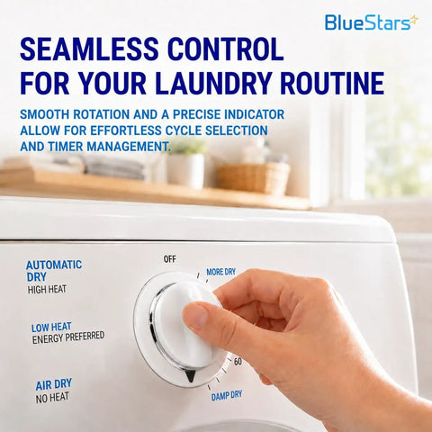 Hand adjusting Durable Dryer Timer Knob With Reinforced Metal Ring, Fits GE And Hotpoint Dryers, on dryer