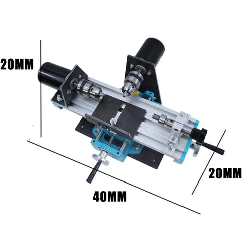 SiCWedIm Bench Drill Precision DIY Wood Beads Lathe 400W High Speed Micro Metal Turning Machine showing precise measurements and features.