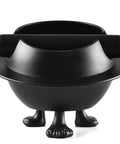 Compact No Stress ABS Plastic Espresso Knock Box featuring a quiet detachable rubber striker and non slip base viewed from the front.