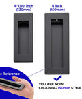 Two Pack Pocket Door Handles 5.9 Inch Rectangular Recessed Pulls For Sliding Closet And Black Barn Doors Stainless Steel