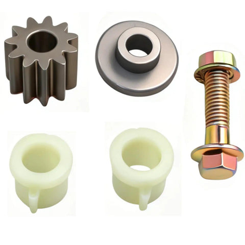 Lawn Mower Steering Sector Gear Kit Swap In With Sector Plate GX21924BLE And Pinion Gears GX20053 GX20054 GX21994 For LA100 LA102 LA115 LA125 LA130 LA135 D Series Tractors Replacement Assembly. Visible parts: gear, sector plate, pinion, bushings.