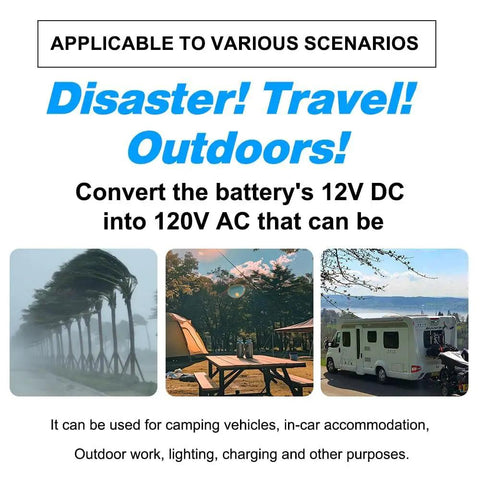 Beefy 5000 Watt Pure Sine Wave Power Inverter, 12V DC To 110V AC Converter With 10000W Peak for outdoor scenarios.