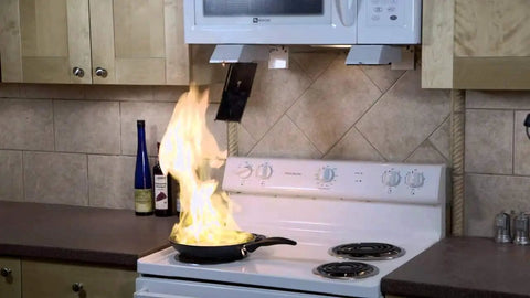 Black Automatic Cooktop Fire Suppression Microhood Vent Pack Of 10 Knocks Down Kitchen Flames Fast during cooking flames.