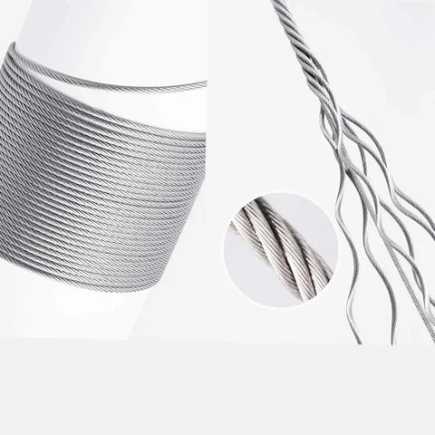 Steel cables in different bundles, showcasing various sizes and construction, related to Heavy Duty Wire Cutters For Steel Cable And Wire Rope.