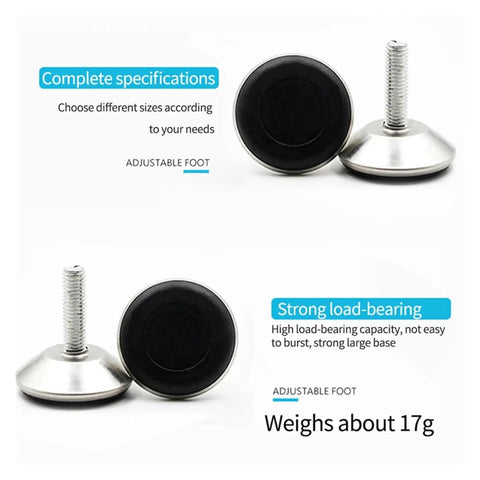 20 Pack Adjustable Leveling Feet For Furniture With Aluminum Glides And Chair Leg Levelers, Easy Install, close view of foot