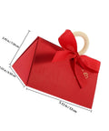 Valentine Day Candy Boxes With Handles Pack Of 20 Portable Paper Wrapping Boxes for Showers and Birthday Parties, red box with bow
