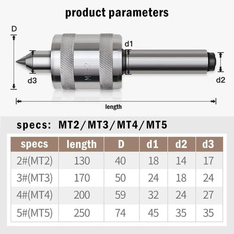 MT4 Long Nose Live Center With Morse Taper Pro Grade Triple Ball Bearing High Speed Lathe Ready Hardened Steel Precision For Lathe Machining CNC And Metalworking Built For Flawless Centering And Tight Tolerances