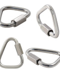 M5 Delta Quick Links Triangle 3 16 Inch 4 Pcs 316 Stainless Steel Triangle Locking Quick Connectors, corrosion-resistant chain connectors.