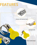 Must Have 36 Piece Hose Clamp Kit With Adjustable 8-29mm Butterfly Clamps And Stainless Steel Screw Clamps showing features