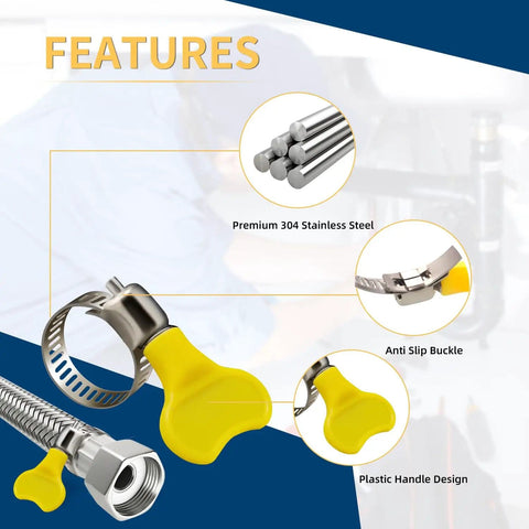 Must Have 36 Piece Hose Clamp Kit With Adjustable 8-29mm Butterfly Clamps And Stainless Steel Screw Clamps showing features