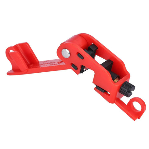 Lockout Tagout Circuit Breaker Lock for Standard Single and Double Toggles Pack of 12 Heavy Duty Pro Grade Durable Polypropylene and Nylon for 12mm or Smaller Toggle Bars, red