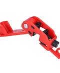 Built Tough Lockout Tagout Circuit Breaker Safety Kit Offering Rock Solid Toggle Covers, red tool for easy installation.
