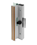 Sliding Glass Door Handle Set, Clamp Style, Surface Mount, Aluminum, Inside Pull With Wood Grain Feature Strip, Flush Outside Pull
