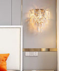 Drip Up Your Wall Decor Game With This Modern Crystal Wall Sconce Featuring A Solid Metal Build And Versatile E14 Socket. Elegant wall light above bed.