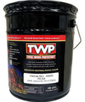 Heavy Hitter Oil Based Wood Preservative And Exterior Stain In Warm Pecan Hue in a five gallon bucket for wood protection.