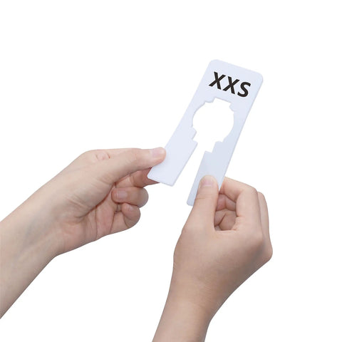 40 Pack Preprinted Rectangular White Closet Rack Dividers In 8 Sizes XXS Through XXXL, Double Sided, 2.5 By 5 Inches, Inner Diameter 1.38 Inches, Ready To Use Hanger Friendly Organizer