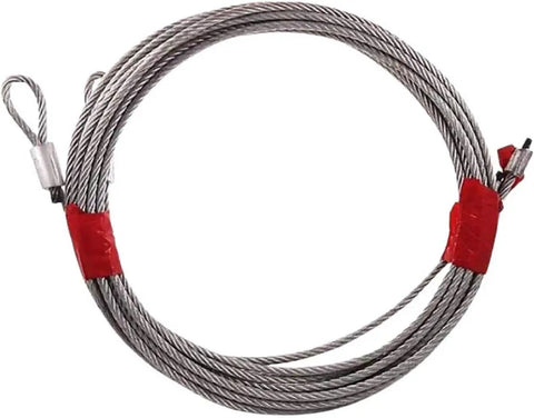 Heavy Duty Garage Door Torsion Spring Drum Cable Kit for 7 Foot Doors, Steel Wire Cable Assembly, coiled wire, red tape