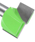 Bottom Cleaning Router Bit With Half Inch Shank Carbide Tipped One And Three Eighths Inch Diameter Depth About Three Quarters Of An Inch For Spoilboard Surfacing And Slab Flattening Pro Grade CNC Woodworking Mortising Bit, green carbide tip.