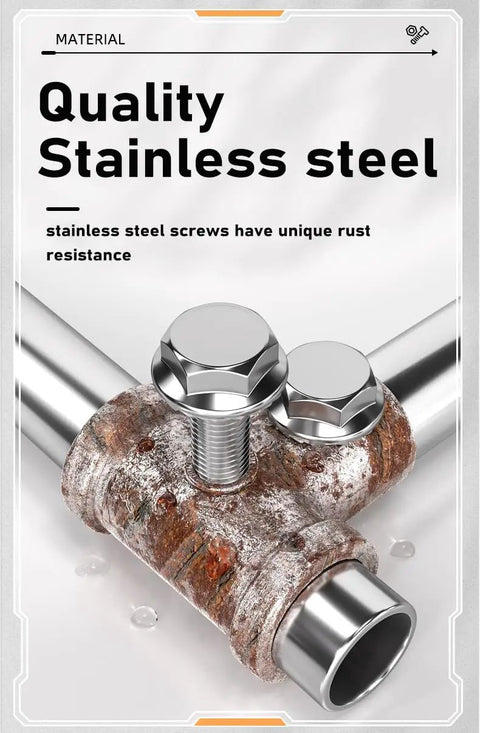 Heavy Duty Badass M6 1.0mm x 10mm Flanged Hex Head Bolts And Serrated Flange Screws 304 Stainless Steel 18 8 to resist rust.