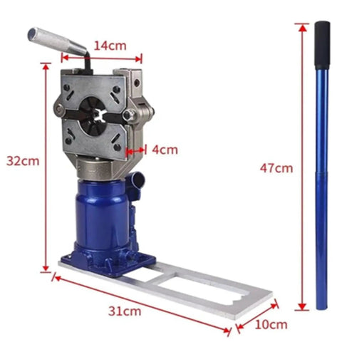 Top Shelf Heavy Duty Electric Hydraulic Hose Crimping Machine For High Pressure Lines with ergonomic design and quick release lever.