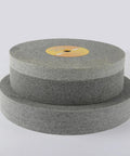 Two grey nylon fiber buffing pads stacked, part of Nylon Fiber Polishing Wheel Buffing Pad Set 5pc Pro Grade High Efficiency Fine Polishing For Metal And Stainless Steel Perfect For Plant Maintenance And Metal Fabrication